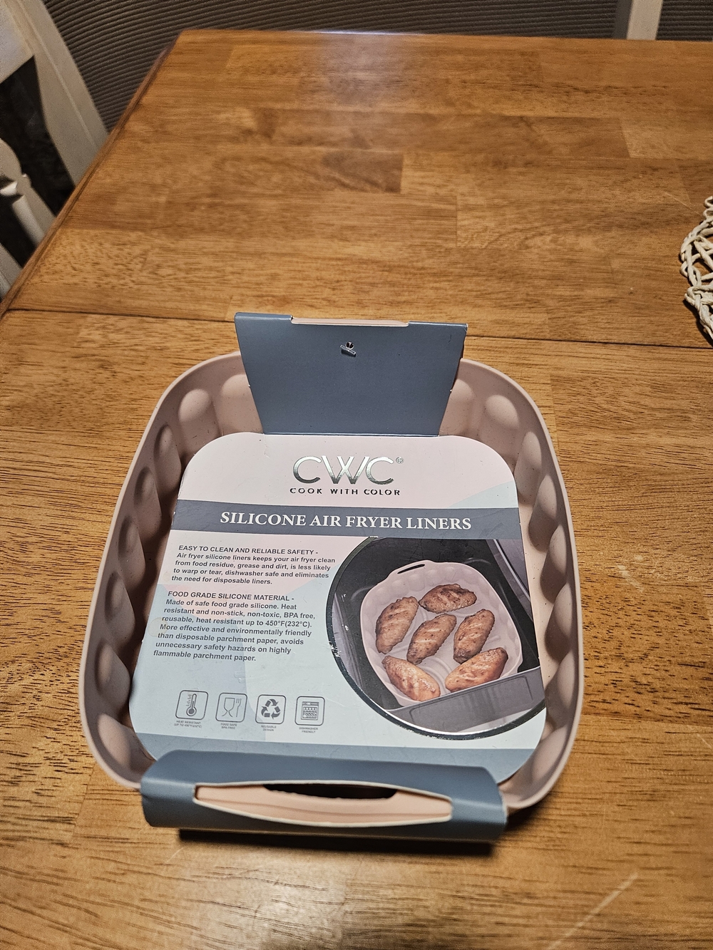 Silicone Air Fryer Liners in Blush Pink